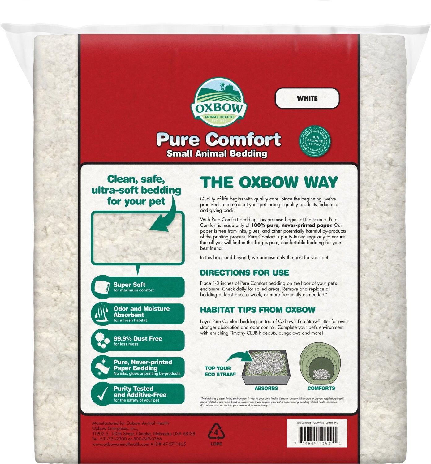 7. Oxbow Pure Comfort Small Animal Bedding