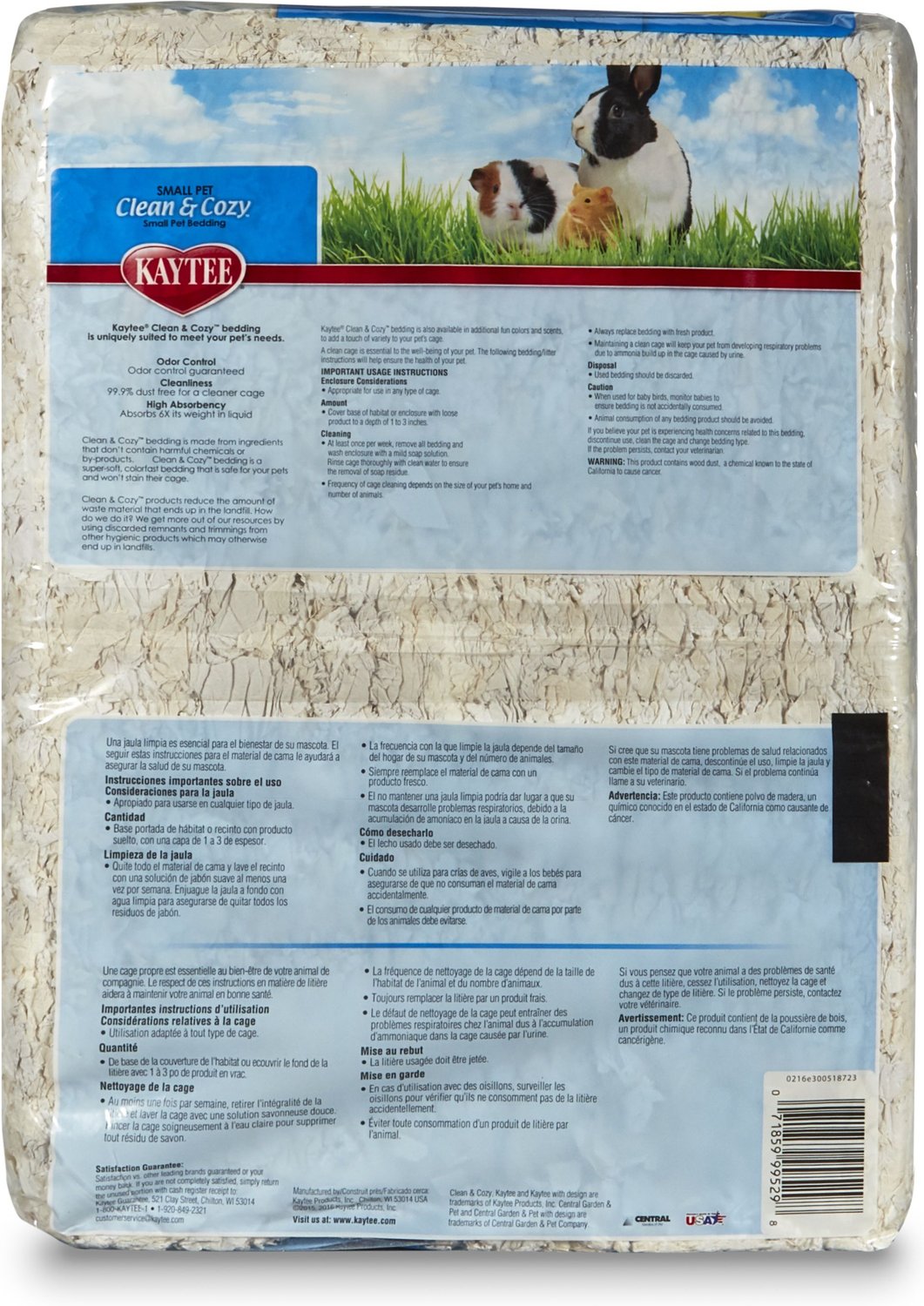 1. Kaytee Clean & Cozy Small Animal Bedding